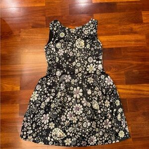 Vintage Chanel Floral Black Dress
